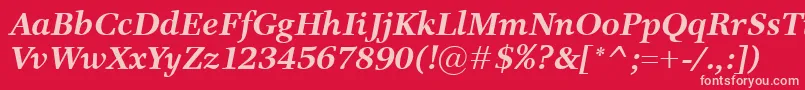 ResPublicaBolditalic Font – Pink Fonts on Red Background