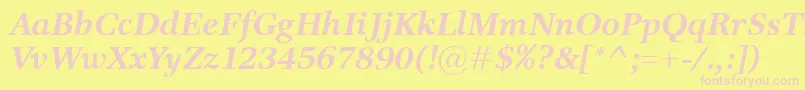 ResPublicaBolditalic Font – Pink Fonts on Yellow Background