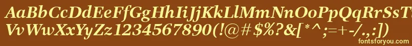 Шрифт ResPublicaBolditalic – жёлтые шрифты на коричневом фоне