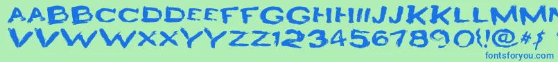 HeyroFun Font – Blue Fonts on Green Background