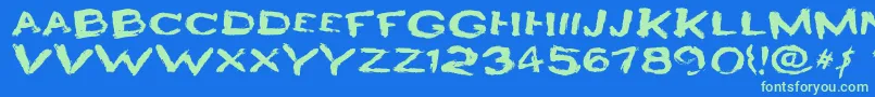 Saiba mais sobre a fonte HeyroFun Fonte HeyroFun – fontes verdes em um fundo azul