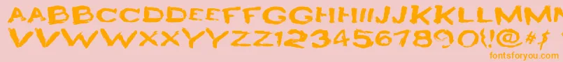 HeyroFun Font – Orange Fonts on Pink Background