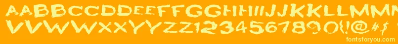 HeyroFun-Schriftart – Gelbe Schriften auf orangefarbenem Hintergrund