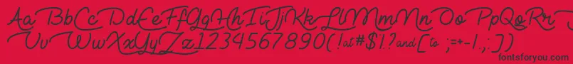 Fonte LieToMeTtf – fontes pretas em um fundo vermelho
