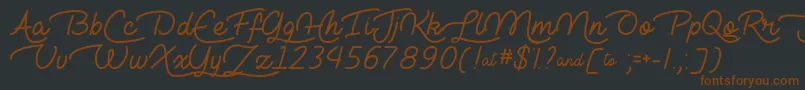 LieToMeTtf-Schriftart – Braune Schriften auf schwarzem Hintergrund