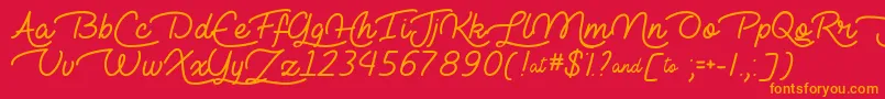 LieToMeTtf Font – Orange Fonts on Red Background