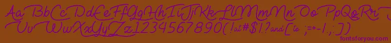 LieToMeTtf Font – Purple Fonts on Brown Background