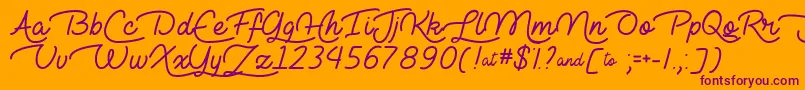 LieToMeTtf Font – Purple Fonts on Orange Background