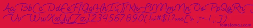 LieToMeTtf-Schriftart – Violette Schriften auf rotem Hintergrund