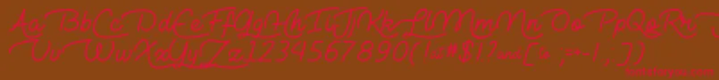 LieToMeTtf Font – Red Fonts on Brown Background