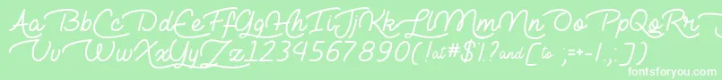 フォントLieToMeTtf – 緑の背景に白い文字