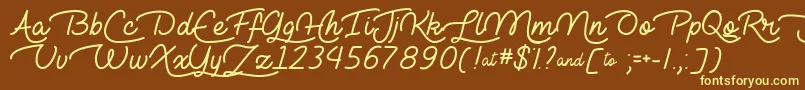 LieToMeTtf Font – Yellow Fonts on Brown Background