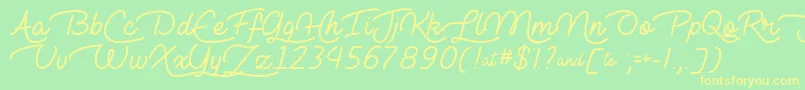 LieToMeTtf Font – Yellow Fonts on Green Background
