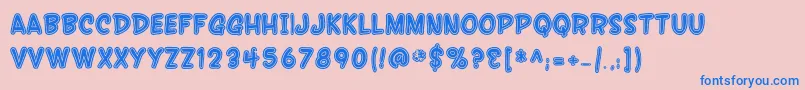 SfWonderComicInline Font – Blue Fonts on Pink Background