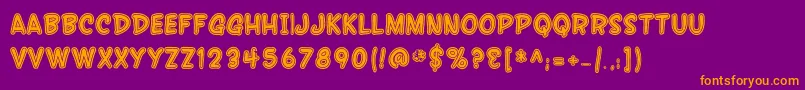 SfWonderComicInline Font – Orange Fonts on Purple Background