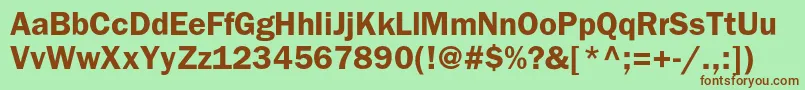 BloknotcBold Font – Brown Fonts on Green Background