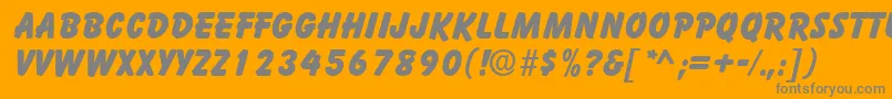 Weitere Informationen zur BalloonistSfBold-Schriftart BalloonistSfBold-Schriftart – Graue Schriften auf orangefarbenem Hintergrund