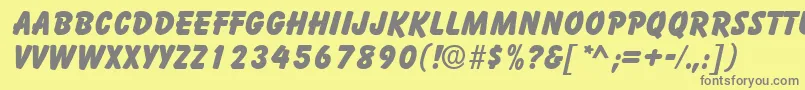 BalloonistSfBold-Schriftart – Graue Schriften auf gelbem Hintergrund
