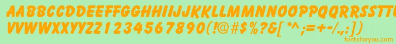 BalloonistSfBold Font – Orange Fonts on Green Background