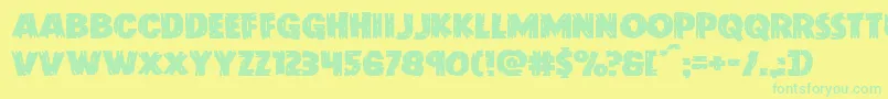 Doktermonstroexpand Font – Green Fonts on Yellow Background