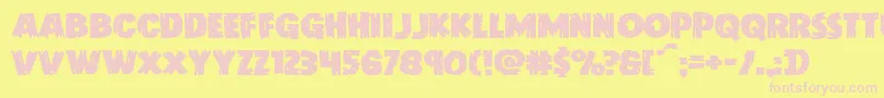 Doktermonstroexpand-fontti – vaaleanpunaiset fontit keltaisella taustalla
