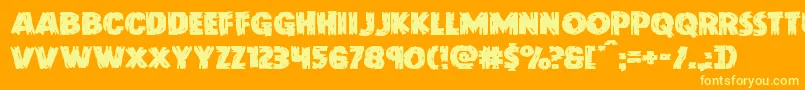 Doktermonstroexpand-Schriftart – Gelbe Schriften auf orangefarbenem Hintergrund