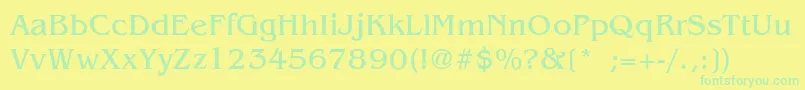 GaleLight Font – Green Fonts on Yellow Background