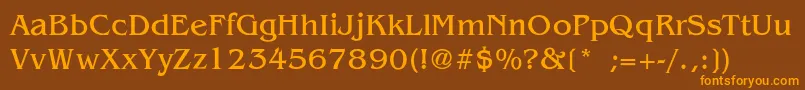 GaleLight-Schriftart – Orangefarbene Schriften auf braunem Hintergrund