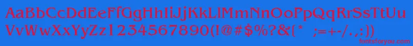 GaleLight Font – Red Fonts on Blue Background