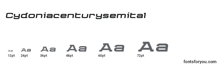 Размеры шрифта Cydoniacenturysemital