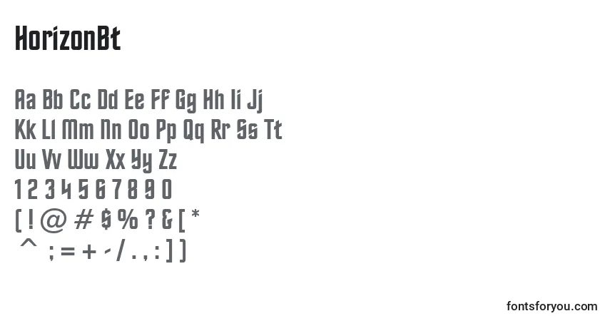 Fuente HorizonBt - alfabeto, números, caracteres especiales