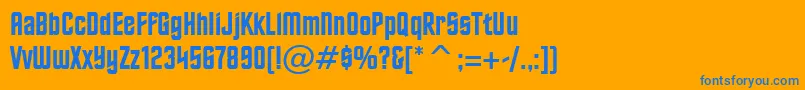 フォントHorizonBt – オレンジの背景に青い文字