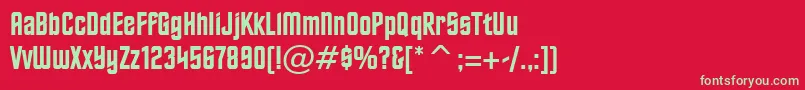 フォントHorizonBt – 赤い背景に緑の文字