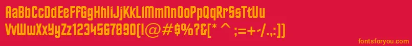 フォントHorizonBt – 赤い背景にオレンジの文字