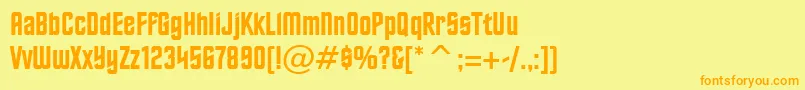 フォントHorizonBt – オレンジの文字が黄色の背景にあります。