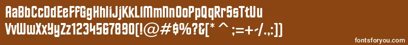 Czcionka HorizonBt – białe czcionki na brązowym tle