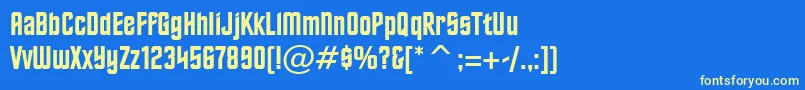 HorizonBt-Schriftart – Gelbe Schriften auf blauem Hintergrund