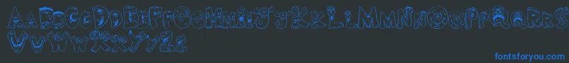 Scarm Font – Blue Fonts on Black Background