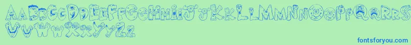 Scarm Font – Blue Fonts on Green Background