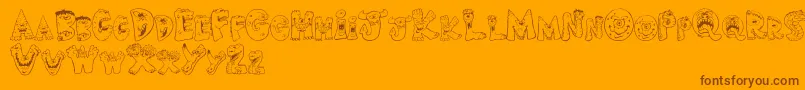 Scarm Font – Brown Fonts on Orange Background