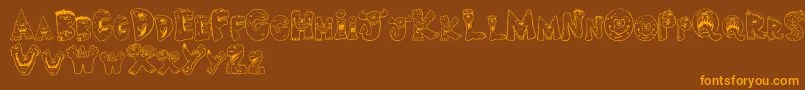 Scarm Font – Orange Fonts on Brown Background