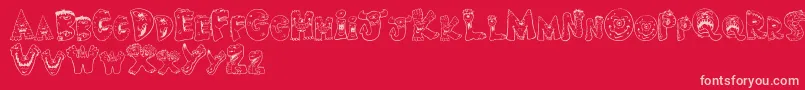 Scarm Font – Pink Fonts on Red Background