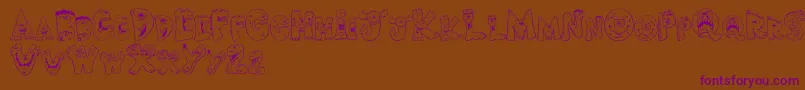 Scarm Font – Purple Fonts on Brown Background