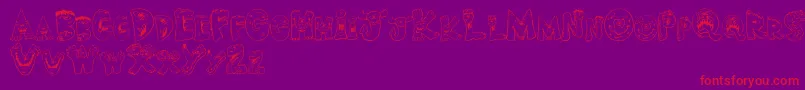 フォントScarm – 紫の背景に赤い文字