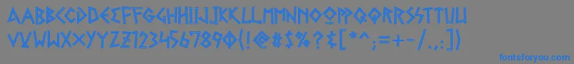 フォントGelioGreekDiner – 灰色の背景に青い文字