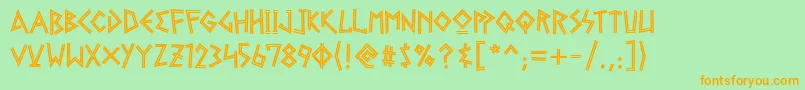 GelioGreekDiner-Schriftart – Orangefarbene Schriften auf grünem Hintergrund