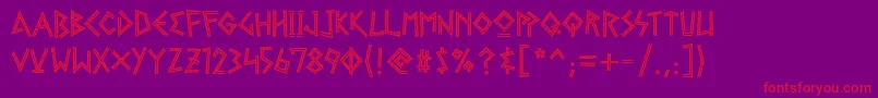 GelioGreekDiner Font – Red Fonts on Purple Background