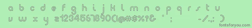 フォントGirooutline001 – 緑の背景に灰色の文字