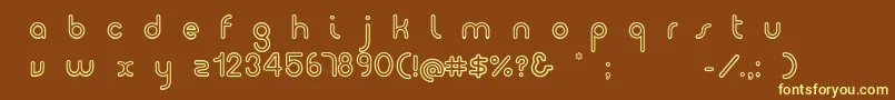 フォントGirooutline001 – 黄色のフォント、茶色の背景