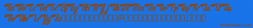 SloeginrickeyRegular Font – Brown Fonts on Blue Background